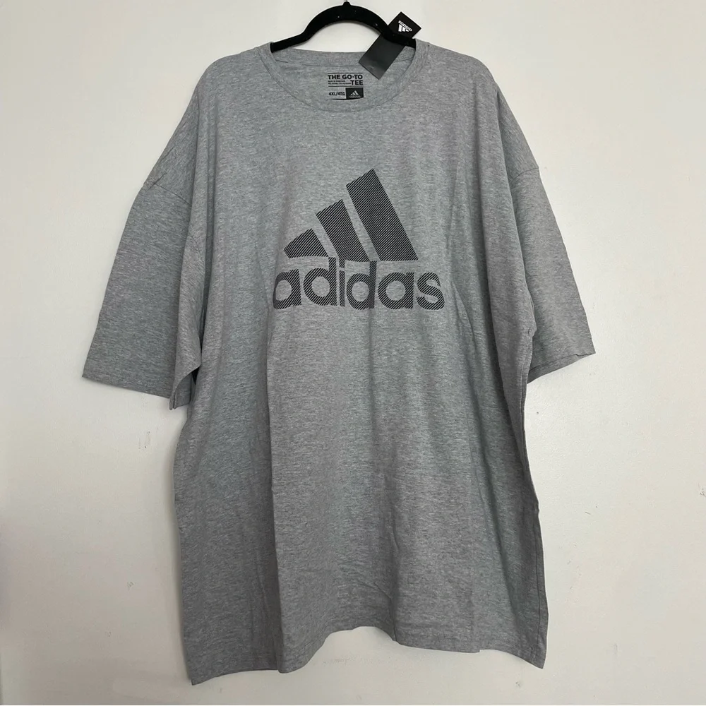 Men’s Adidas Go To Short Sleeve T-Shirt Gray Size 4XL